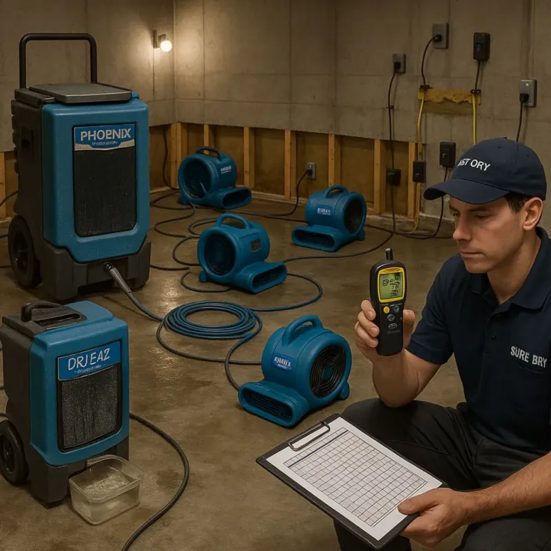 Structural Drying and Dehumidification process in Maryville, IL